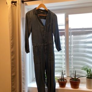 Comfy Chic Zara Basic Denim Jumpsuit Size Small